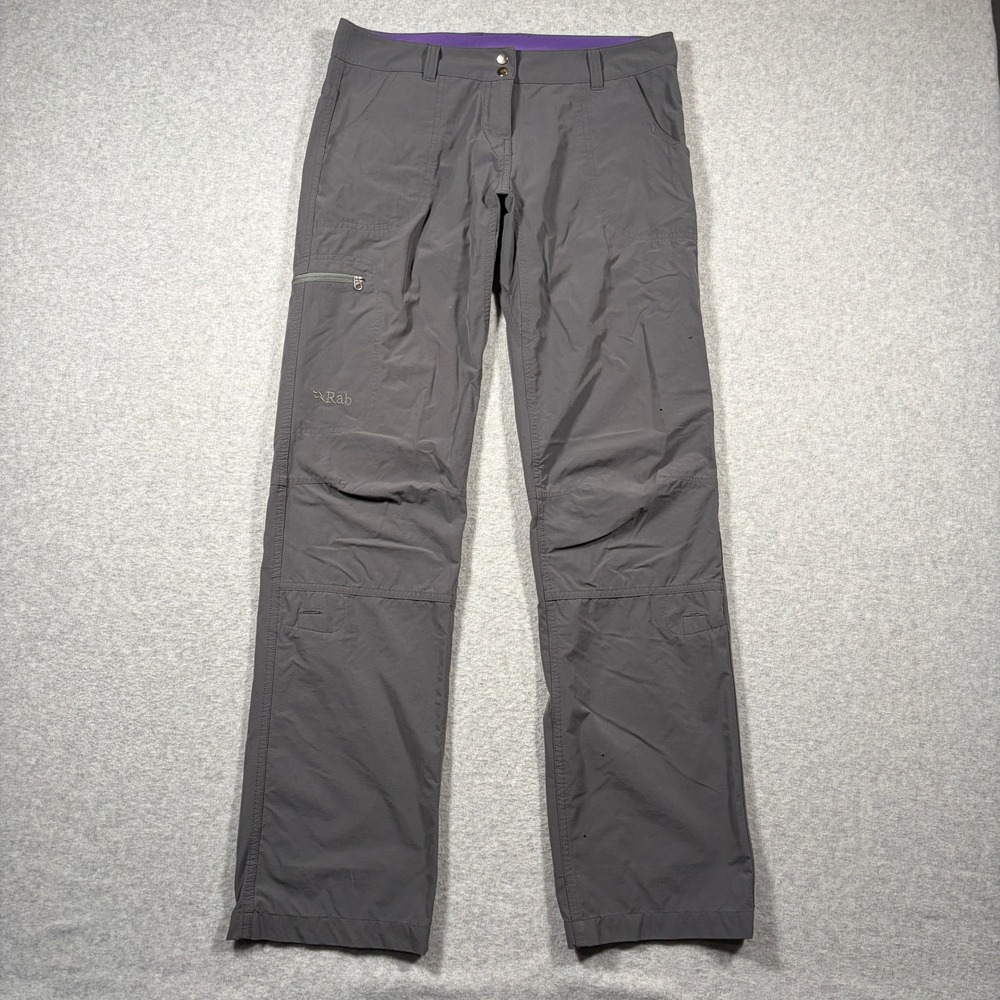 Rab Helix Pants Women Size 10 Gray Hiking Outdoor Lightweight Stretch QFS-97